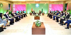 Prime Minister Muhammad Shehbaz Sharif meets with Prime Minister of Belarus, Roman Golovchenko on the sidelines of Shanghai Cooperation Organisation Council of Heads of Government Meeting.