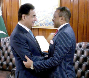 Special Envoy & Ambassador Extraordinary and Plenipotentiary of Ethiopia Mr. Jemal Beker Abdula called on Speaker National Assembly Sardar Ayaz Sadiq at Parliament House.