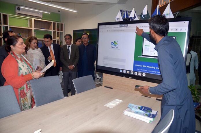 Coordinator to PM on Climate Change Romina Khurshid Alam taking briefing on the G-Tech Hub initiative at the NUST Islamabad campus in Federal Capital