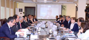 Federal Minister for Finance and Revenue Senator Muhammad Aurangzeb chaired the meeting of the Economic Coordination Committee (ECC) at the Finance Division in Federal Capital.
