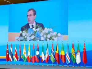 Federal Minister for Power, Sardar Awais Ahmed Khan Leghari delivers a keynote address at the opening ceremony of the 3rd Belt & Road Energy Ministerial Conference at Qingdao, China
