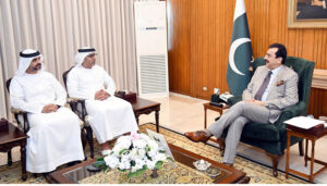 The Ambassador of the United Arab Emirates (UAE), Mr. Hamad Obaid Ibrahim Salem Al-Zaabi, called on the Acting President Syed Yousaf Raza Gilani, at Aiwan-e-Sadr in Federal Capital.