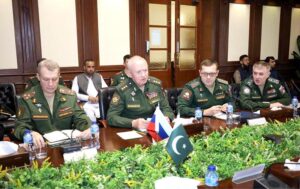 Deputy Minister of Defence of the Russian Federation, Colonel General Alexander V. Fomin, in a meeting of 5th Pak-Russia Joint Military Consultative Committee (JMCC) meeting at Ministry of Defence