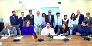 Coordinator to Prime Minister on Climate Change, Romina Khurshid Alam addressing to a statement of understanding (SoU) ceremony meeting