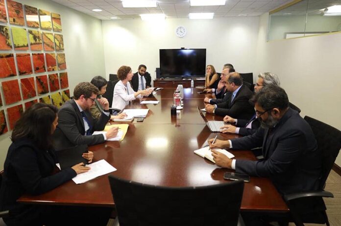 Federal Minister for Finance and Revenue Senator Muhammad Aurangzeb held a meeting with a UK Delegation headed by Ms. Anneliese Dodds, Minister of State for Development and Minister of State for Women and Equalities