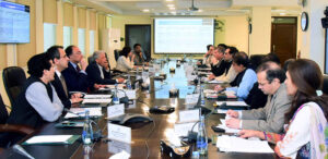 Federal Minister for Finance and Revenue Senator Muhammad Aurangzeb, chaired the meeting of the Economic Coordination Committee (ECC) at the Finance Division in Federal Capital.