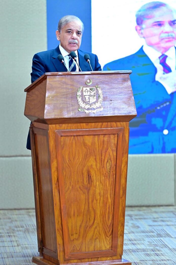 Prime Minister Muhammad Shehbaz Sharif addressing a ceremony held in honour of students of Palestine who recently arrived in Pakistan to complete their medical education