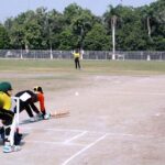 Blind cricket players in action during an Exciting Match Between Balochistan and KPK Blind Teams at the PBCC Blind Cricket Super League 2024 in stadium Bahawalpur