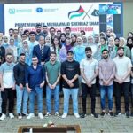 Prime Minister Muhammad Shehbaz Sharif in a group photo with students of Palestine who recently arrived in Pakistan to complete their medical education