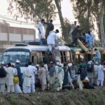 A large number of people arrives to attend three-day religious congregation during the annual Tablighi Ijtema in Raiwind in the outskirts of the city