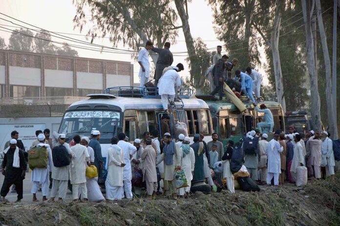 A large number of people arrives to attend three-day religious congregation during the annual Tablighi Ijtema in Raiwind in the outskirts of the city