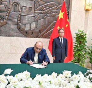 President Asif Ali Zardari visits the Chinese Embassy to offer condolences over the killing of Chinese citizens in a terrorist attack.