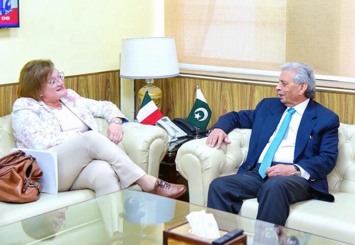 Italian Ambassador, Marilina Armellin calls on the Federal Minister for National Food Security and Research, Rana Tanveer Hussain