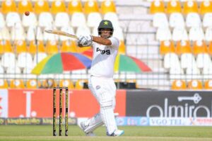 Pakistani bowler Sajid Khan celebrates after taking wicket of England batsman Ollie Pope during 2nd day of the Second Test Match between Pakistan and England at Multan Cricket Stadium.