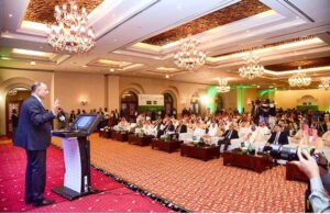 Federal Minister for Petroleum Dr Musadik Malik addressing Pak-Saudi Business Forum 2024.