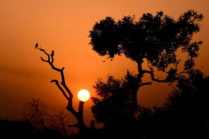 A mesmerizing view of sunset over the provincial city