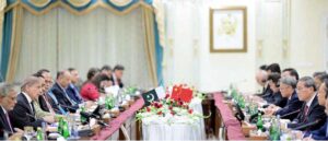 Prime Minister Muhammad Shehbaz Sharif and Chinese Premier, Li Qiang in delegation level talks.