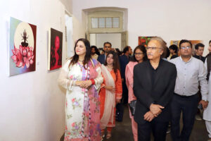Vice-Chancellor NCA, Professor Dr. Murtaza Jafari visits the ongoing exhibition of Zahoor-ul-Akhlaq Gallery of National College of Arts with the support of National Commission on Status of Women.