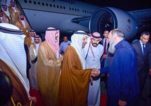 Federal Minister for Petroleum, Dr. Musadik Malik welcoming H.E. Khalid Abdulaziz Alfalih, Saudi Minister for Investment along with Saudi delegation.