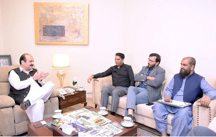 Chairman Prime Minister's Youth Programme Rana Mashhood Ahmed Khan in a meeting with Pervaiz Ali Sandela and Olympian Khawaja Junaid in Federal Capital