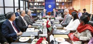 Minister for Maritime Affairs Qaiser Ahmed Shaikh is taking briefing in National Institute of Maritime Affairs