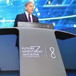 Prime Minister Muhammad Shehbaz Sharif delivering his keynote speech at the 8th meeting of Future Investment Initiative