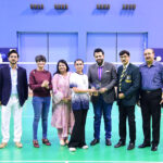 Parliamentary Secretary on Information and Broadcasting Barrister Daniyal Chaudhry give prizes to the winners of Autumn Badminton Tournament organized by Islamabad Club