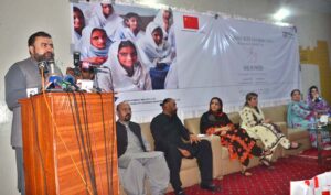 Chief Minister Balochistan Mir Sarfraz Bugti addressing the event of distribution of hygiene kits under the ‘She Power’ initiative at Govt Girls High School, Jinnah Town, in the provincial Capital.