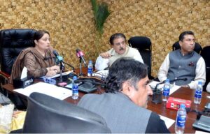 Coordinator to Prime Minister on Climate Change, Romina Khurshid Alam presiding over the meeting forests department.