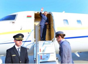 Belarus's Prime Minister Roman Alexandrovich Golovchenko departs after attending 23rd SCO summit. Federal Minister for Privatization, Board of Investment and Communication, Abdul Aleem Khan bid farewell to Belarus's Prime Minister at Islamabad International airport.