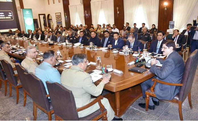 Sindh Chief Minister Syed Murad Ali Shah presides over the 3rd Steering Committee meeting for the 12th Edition of the International Defence Exhibition and Seminar -IDEAS 2024 at CM House