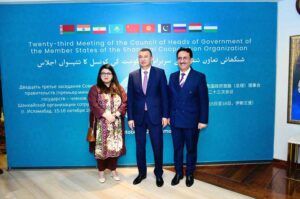 Tajikistan's Prime Minister, Kokhir Rasulzoda, has wrapped up his visit to Pakistan after attending the 23rd Shanghai Cooperation Organization (SCO) conference, and is heading back home. Minister of State for Information Technology and Telecommunication, Shaza Fatima Khawaja, bid him farewell at Islamabad International Airport.