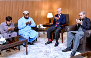Prime Minister Muhammad Shehbaz Sharif meets the family of Shaheed Constable Abdul Hameed.