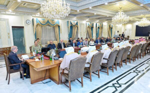 A delegation of the Kingdom of Saudi Arabia led by Investment Minister, Khalid Bin Abdul Aziz Al Falih calls on Prime Minister Muhammad Shehbaz Sharif.