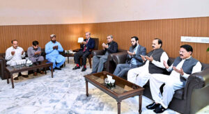 Prime Minister Muhammad Shehbaz Sharif meets the family of Shaheed Constable Abdul Hameed.