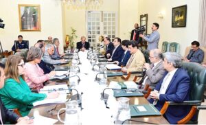 Prime Minister Muhammad Shehbaz Sharif chairs a meeting on relief activities for Palestine.