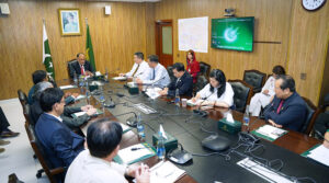 Federal Minister for Planning Development & Special Initiatives Ahsan Iqbal meeting with delegation from the China Asia Economic Development Association (CAEDA).