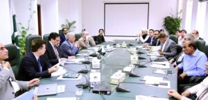 Federal Minister for Industries and Production, Rana Tanveer Hussain chairing the meeting of Sugar Advisory Board.