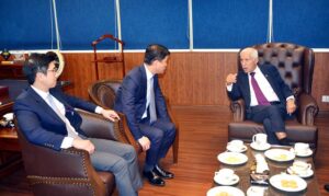 Federal Minister for Maritime Affairs, Qaiser Ahmed Sheikh in a meeting with the representatives of Hutchison Ports Company.