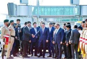 Kazakhstan's Prime Minister, Oljas Bektenov, has concluded his visit to Pakistan after attending the 23rd Shanghai Cooperation Organization (SCO) conference. Following the event, Abdul Aleem Khan, Federal Minister for Privatization, Board of Investment and Communication, bid farewell to Prime Minister Bektenov at Islamabad International Airport.
