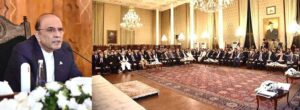 President Asif Ali Zardari addressing the 12th FPCCI's Excellence Awards ceremony as Chief Guest held at Aiwan-e-Sadr.