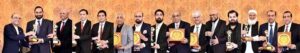 President Asif Ali Zardari distributing Excellence Awards among members of business community during 12th FPCCI's Excellence Awards ceremony held at Aiwan-e-Sadr.