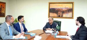 Ex Governor State Bank Dr. Raza Baqir called on Federal Minister for Board of Investment Abdul Aleem Khan to discuss Pak Sovereign Wealth Fund by Alvarez & Marsal Middle East in Pakistan.