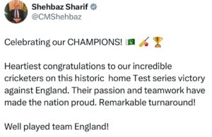 President, PM congratulate national cricket team on test series win