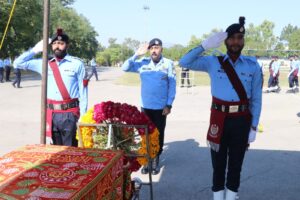 Funeral prayer for constable Iftikhar Ahmed at police lines HQ