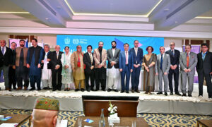 Federal Minister for Overseas Pakistanis and Human Resource Development Chaudhry Salik Hussain addressing two-day Pakistan's National Tripartite Labour Conference, jointly organized by the International Labour Organization (ILO) and the Ministry of Overseas Pakistanis and Human Resource Development (MOPHRD).