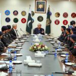 Federal Minister for Interior Mohsin Naqvi in a meeting with police officers from 49th common who have been recently posted in frontier Constabulary