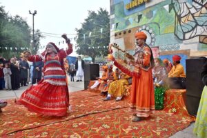 Artists performing on stage during ten days “Folk Festival Lok Mela” at Lok Virsa in the Federal Capital