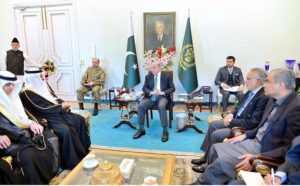 Deputy Interior Minister of Saudi Arabia H.E. Dr. Nasser bin Abdul Aziz Al Dawood calls on Prime Minister Muhammad Shehbaz Sharif.