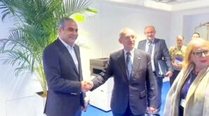 Interior Minister Mohsin Naqvi in a meeting with Interior Minister of Hungary Sandor Pinter in Budapest.